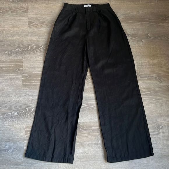 DISSH NORAH BLACK LINEN PANT - Picture 3 of 13